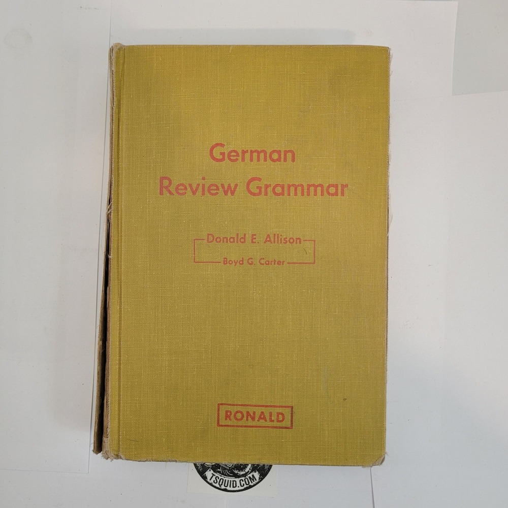 Ronald Press German Review Grammar 65-11506 Vintage 1965 Hardcover Textbook